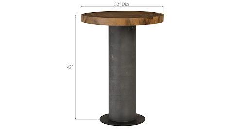 Phillips Concrete Bar Table Chamcha Wood Top
