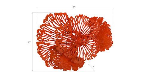 Phillips Flower Wall Art Small Coral Metal