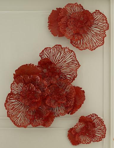 Phillips Flower Wall Art Medium Coral Metal
