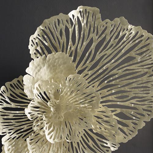 Phillips Flower Wall Art Medium Ivory Metal
