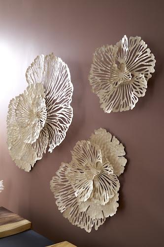 Phillips Flower Wall Art Medium Ivory Metal