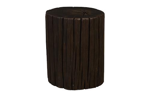 Phillips Black Wood Stool, Assorted Brown