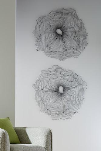 Phillips Poppy Flower Wall Art Silver/Black LG