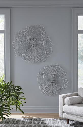 Phillips Poppy Flower Wall Art Silver/Black LG