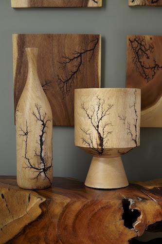 Phillips Lightning Vase Mango Wood Cup Shape