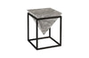 Phillips Collection Inverted Pyramid Gray Stone Wood/Metal Black Sm Side Table