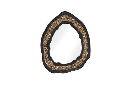 Phillips Geode Mirror, Black And Gold Matte