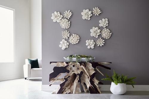 Phillips Oviferum Succulent Wall Art  White Stone 