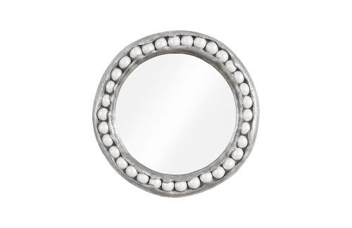 Phillips Pearl Mirror, Silver Leaf Round 