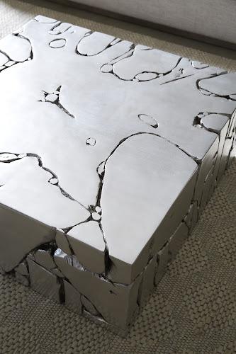 Phillips Chunk Square Coffee Table Silver Leaf