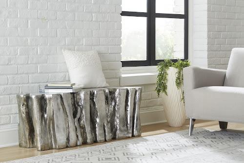 Phillips Freeform Root Bench Silver Leaf