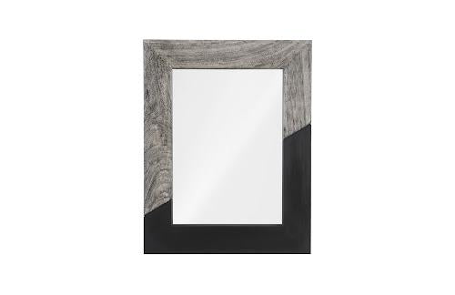 Phillips Geometry Wood Mirror Gray Stone Black