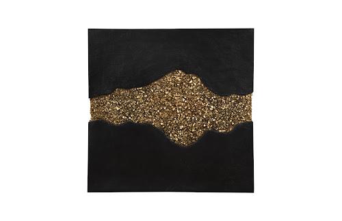 Phillips Geode Texture Panel Black and Gold Wall Decor