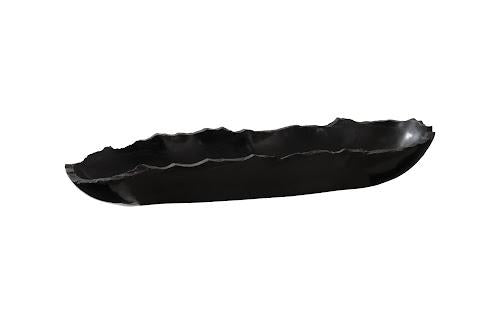 Phillips Aragonite Canoe Bowl, Black Small