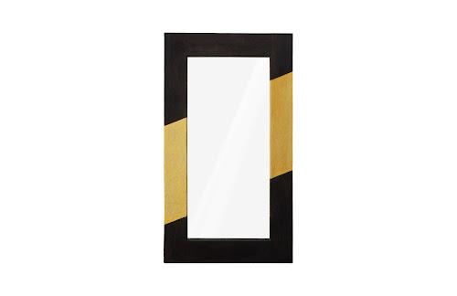 Phillips Scorched Mirror, Rectangle Black and Gold Leaf