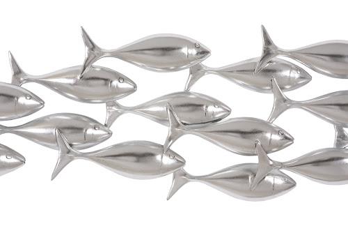 Phillips School of Fish Wall Art, Silver Leaf Silver