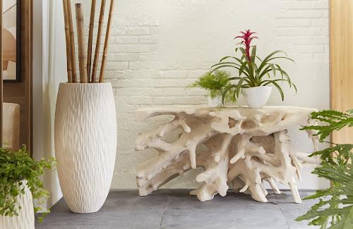 Phillips Beau Cast Root Console Table Roman Stone
