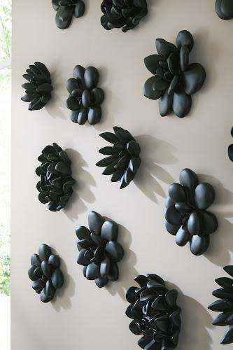 Phillips Oviferum Succulent Wall Art, Smooth Matte Black Black