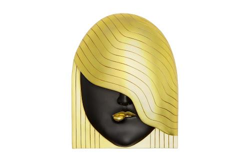 Phillips Fashion Faces Wall Art, Large Her Left Wave Black and Gold