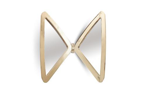 Phillips Butterfly Mirror Plated Brass Finish