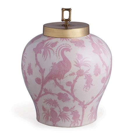 Scalamandre Maison Balinese Peacock Pink Ginger Jar
