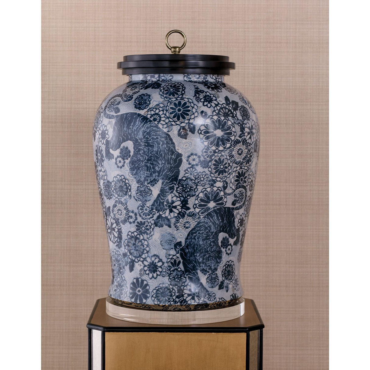 Scalamandre Maison Siberian Tiger Blue Ginger Jar