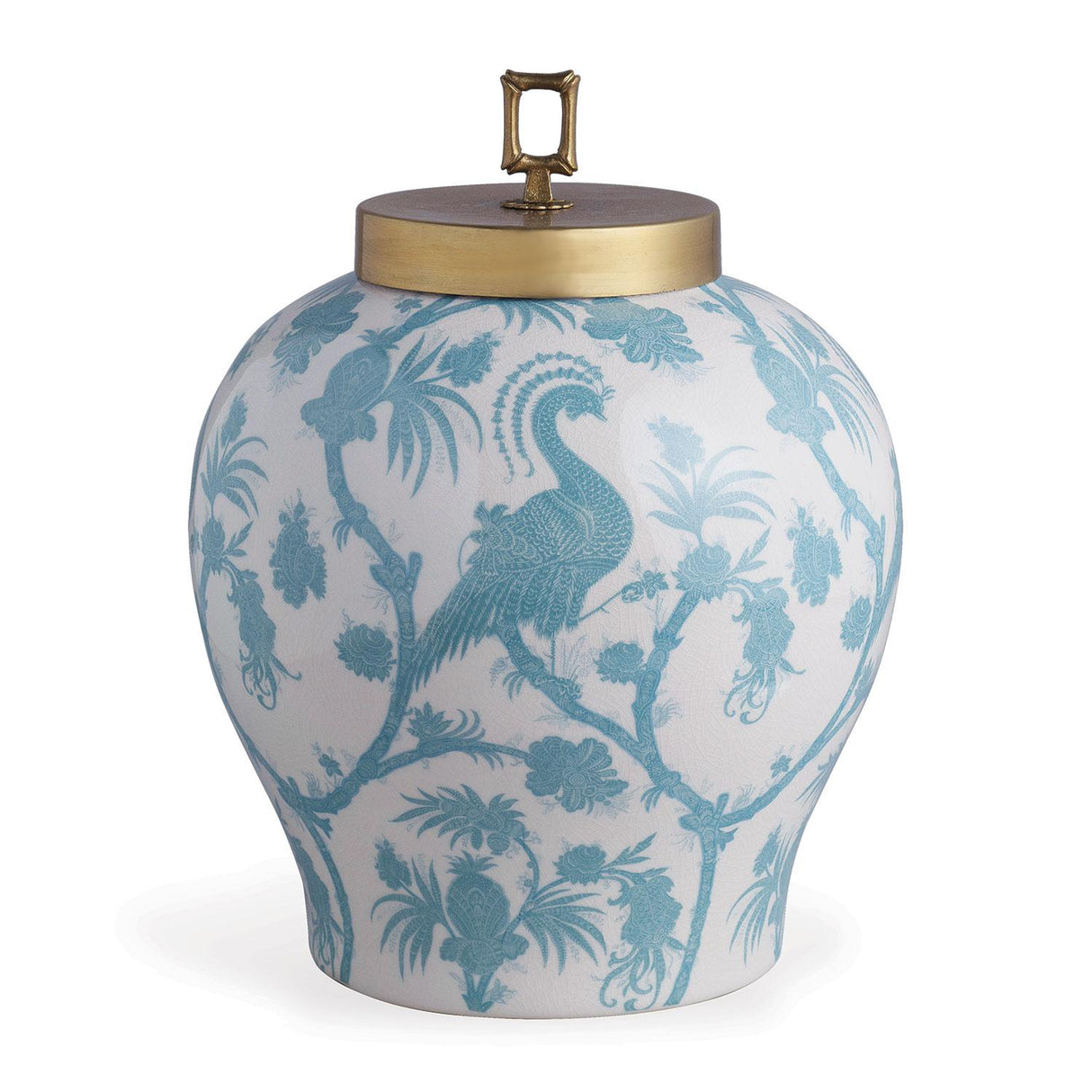 Scalamandre Maison Balinese Peacock Blue Ginger Jar