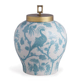 Scalamandre Maison Balinese Peacock Blue Ginger Jar