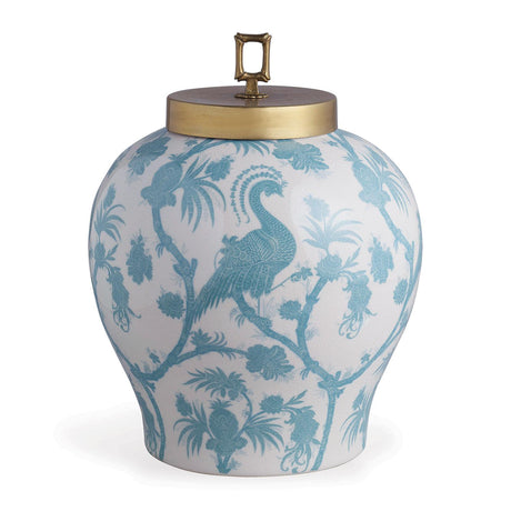 Scalamandre Maison Balinese Peacock Blue Ginger Jar