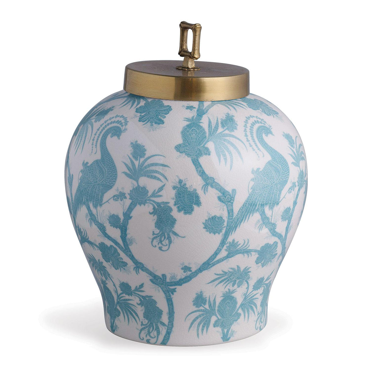Scalamandre Maison Balinese Peacock Blue Ginger Jar