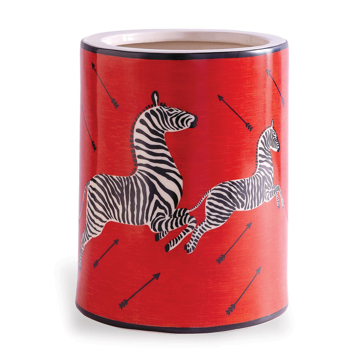Scalamandre Maison Le Zebre Red Ice Bucket
