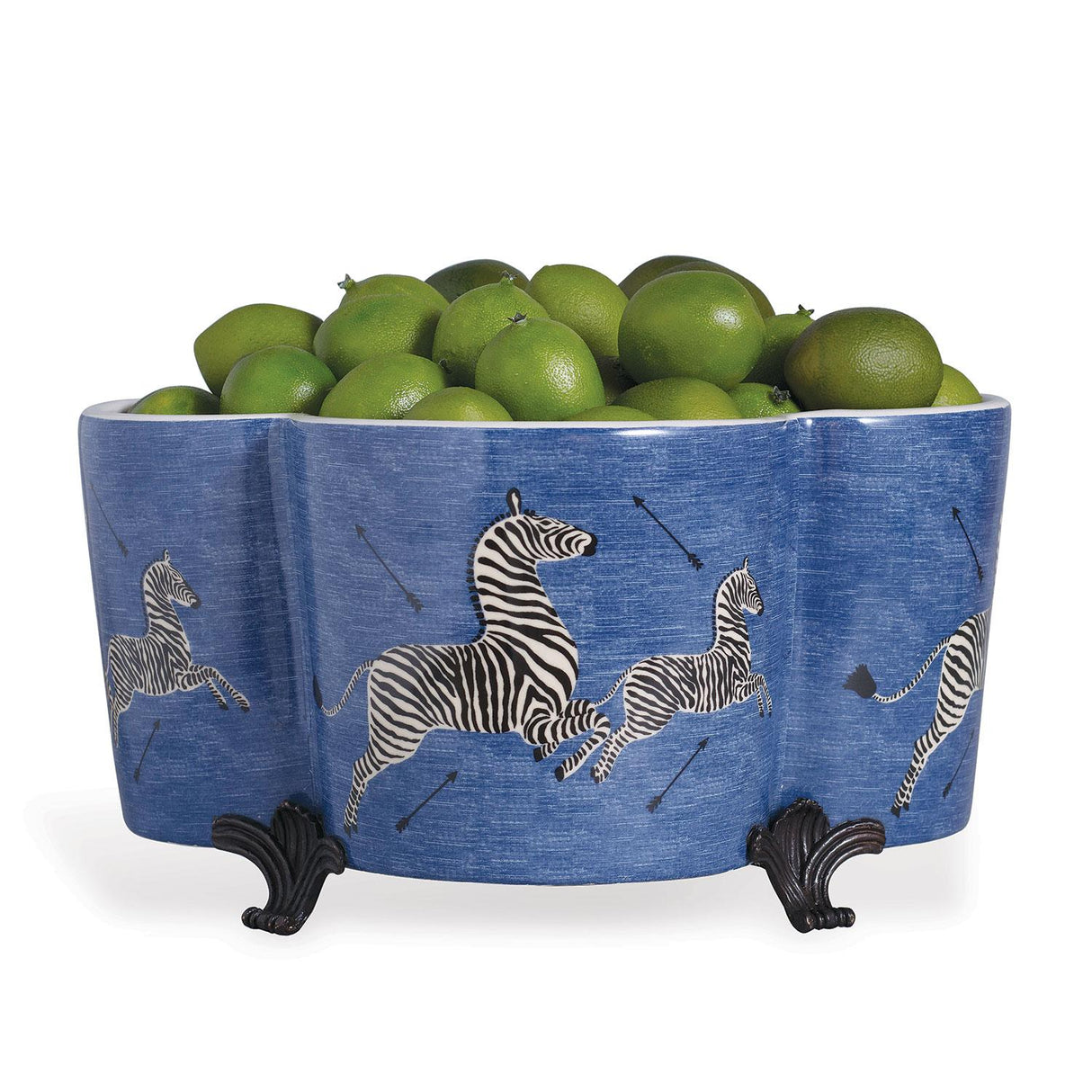 Scalamandre Maison Le Zebre Blue Planter