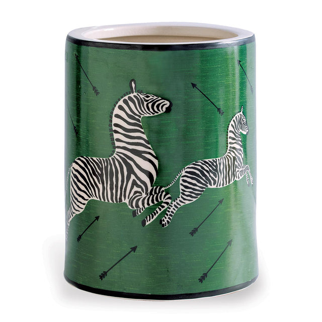 Scalamandre Maison Le Zebre Green Ice Bucket