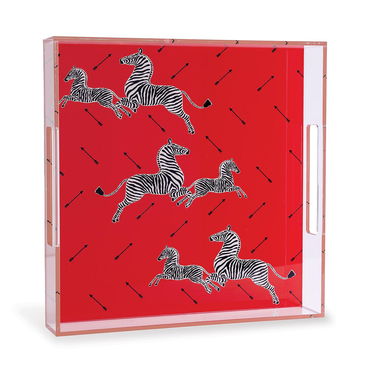Scalamandre Maison Le Zebre Red Tray
