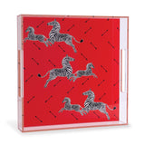 Scalamandre Maison Le Zebre Red Tray