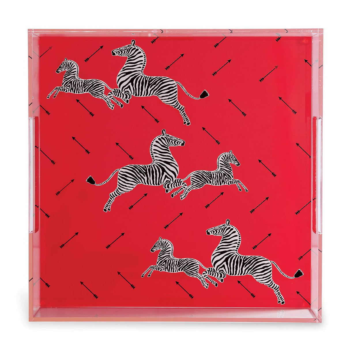 Scalamandre Maison Le Zebre Red Tray