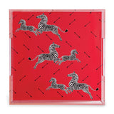 Scalamandre Maison Le Zebre Red Tray