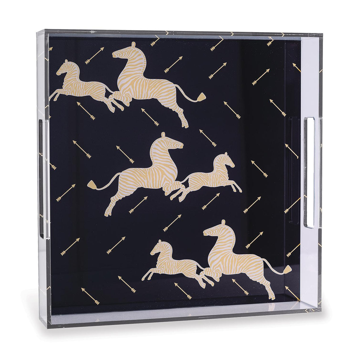 Scalamandre Maison Le Zebre Black Tray