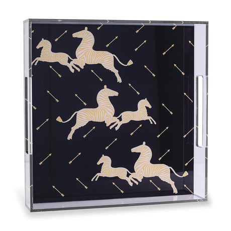 Scalamandre Maison Le Zebre Black Tray