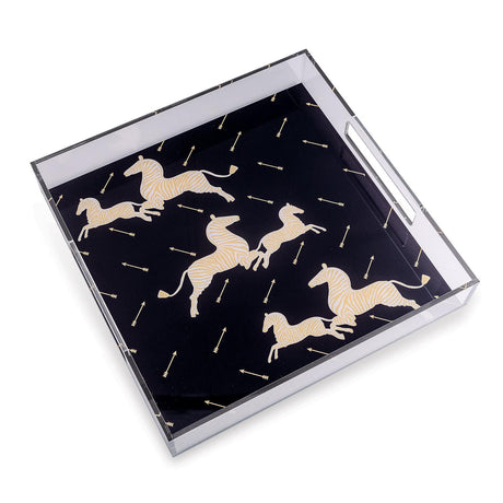 Scalamandre Maison Le Zebre Black Tray
