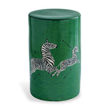 Scalamandre Maison Zebra Green Stool