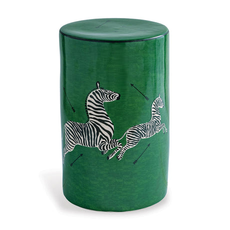 Scalamandre Maison Zebra Green Stool