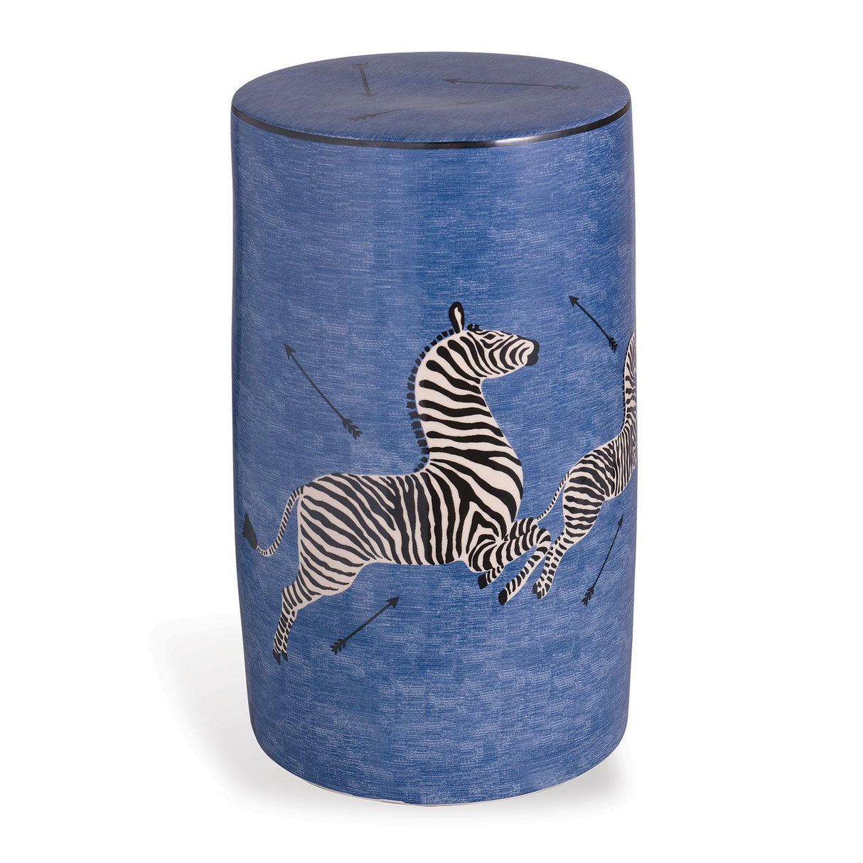 Scalamandre Maison Zebra Blue Stool