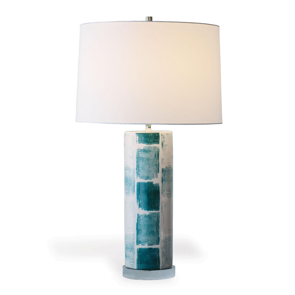 Scalamandre Maison Celadon Tile Blue Table Lamp