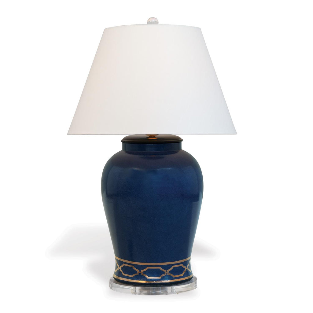 Scalamandre Maison Pavillion Trellis Blue Table Lamp