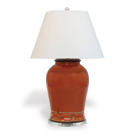 Scalamandre Maison Pavillion Trellis Coral Table Lamp