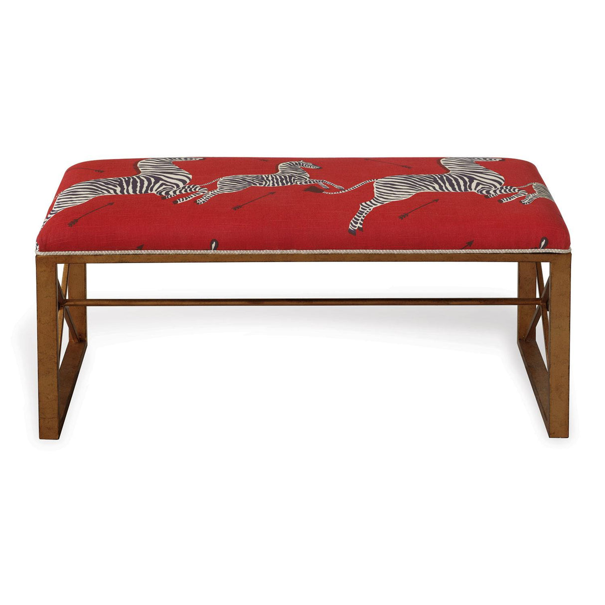 Scalamandre Maison Le Zebre Red Bench