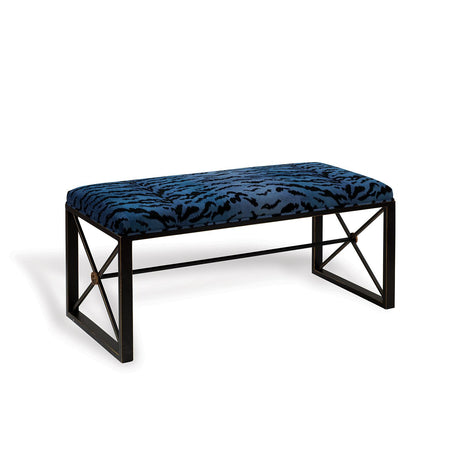 Scalamandre Maison Le Tigre Blue Bench