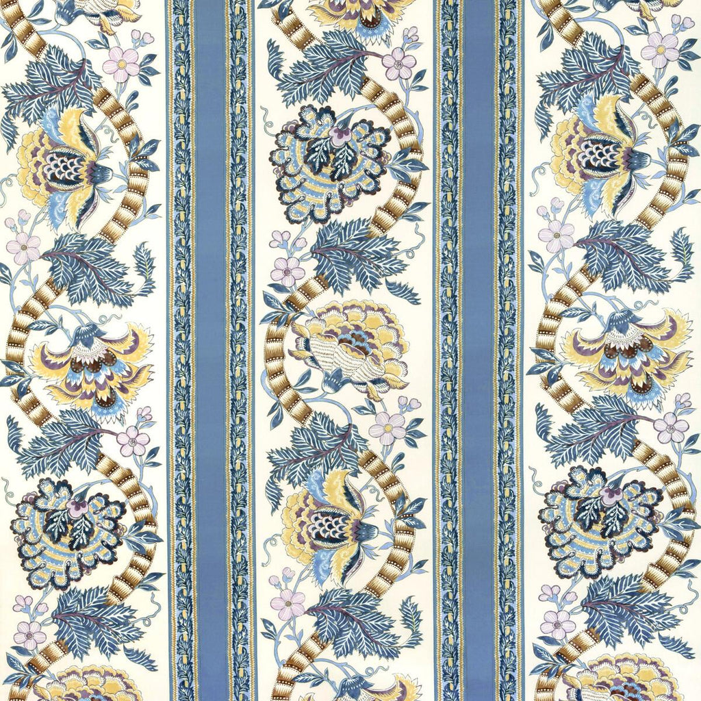 Brunschwig & Fils LAURIS PRINT BLUE/GOLD Fabric