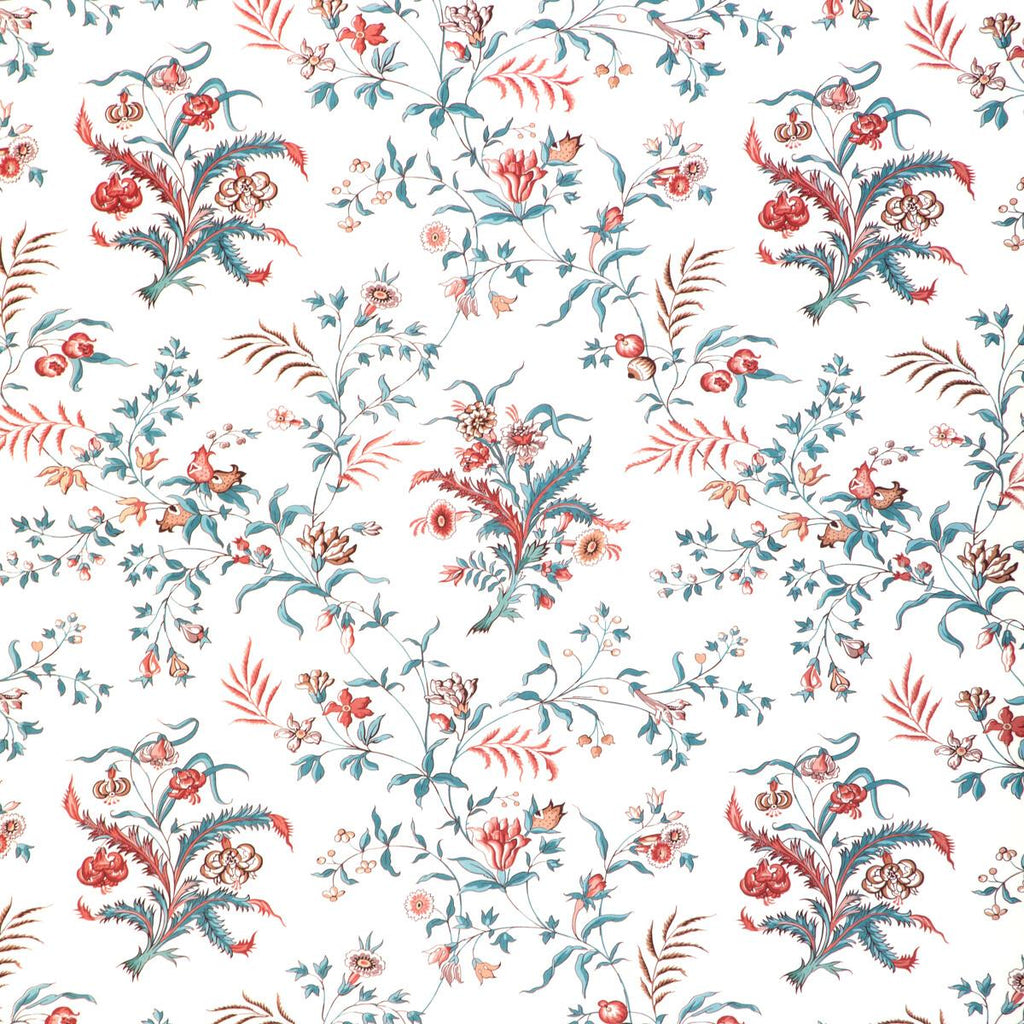 Brunschwig & Fils CHANCAY PRINT TEAL/ROSE Fabric